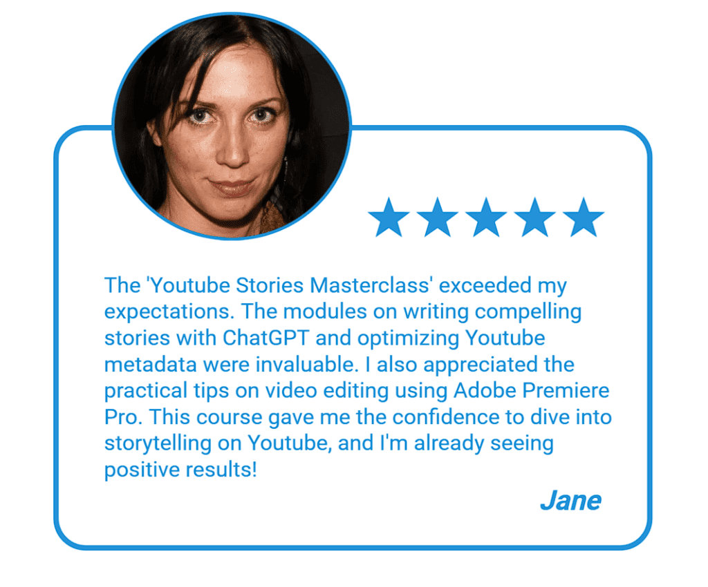 jane youtube masterclass testimonial
