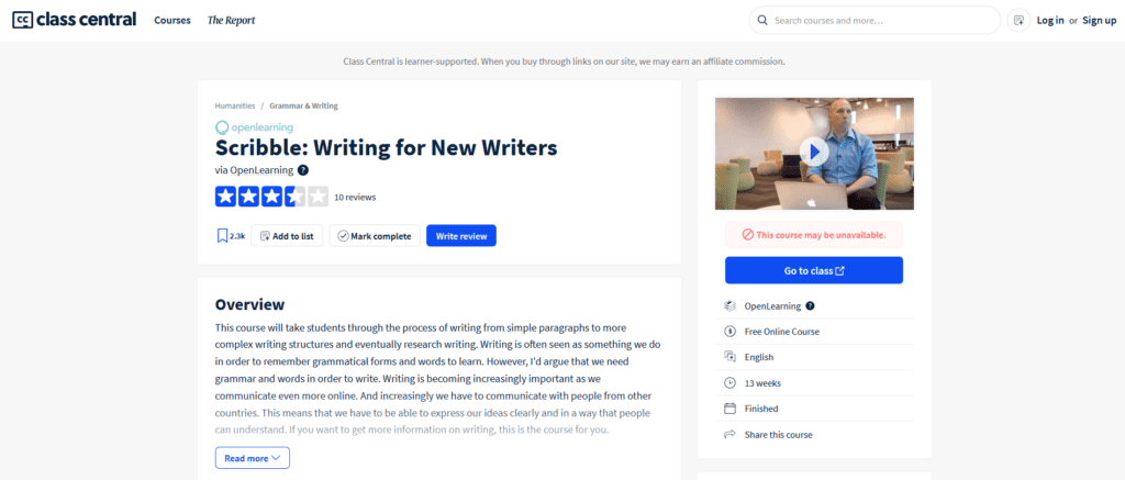 Scribble: Writing for New Writers