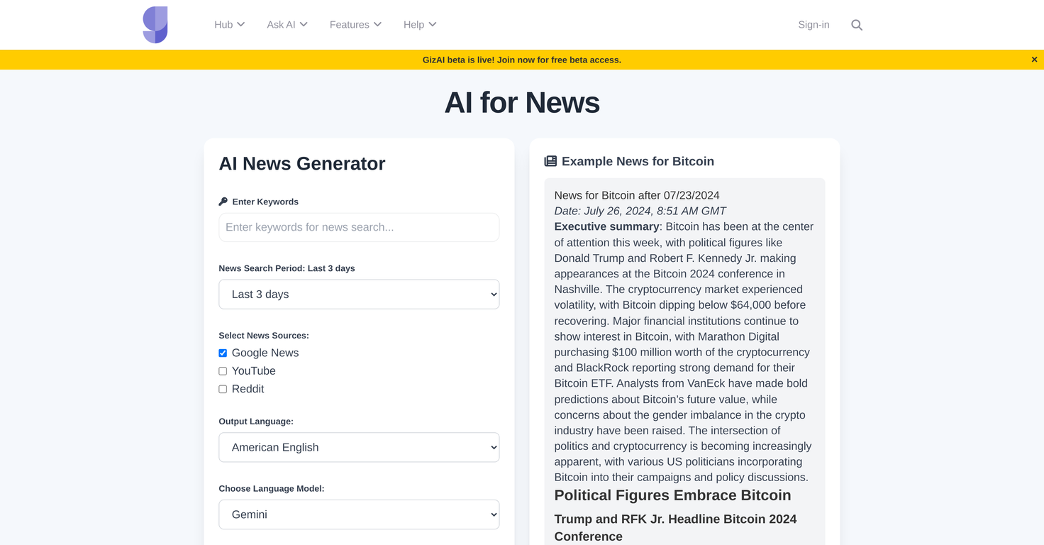 ai for news