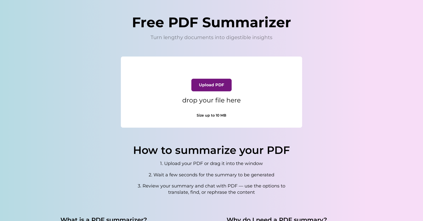 ai pdf summarizer