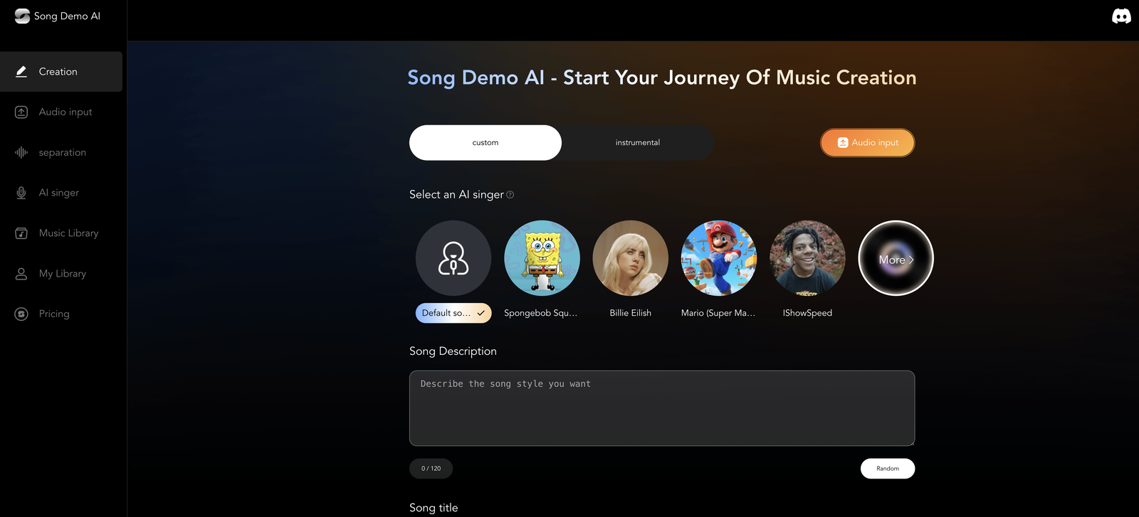 song demo ai