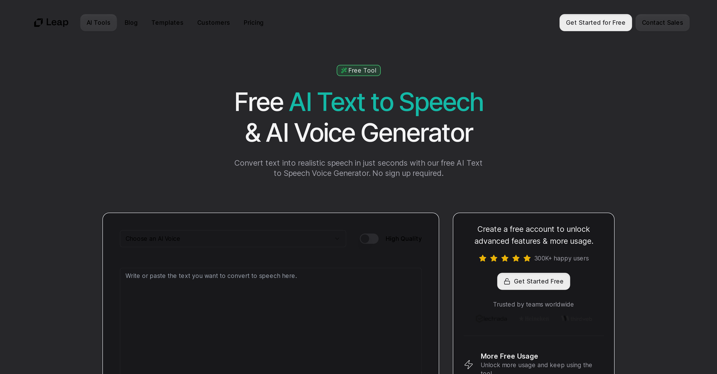 text to speech by leap