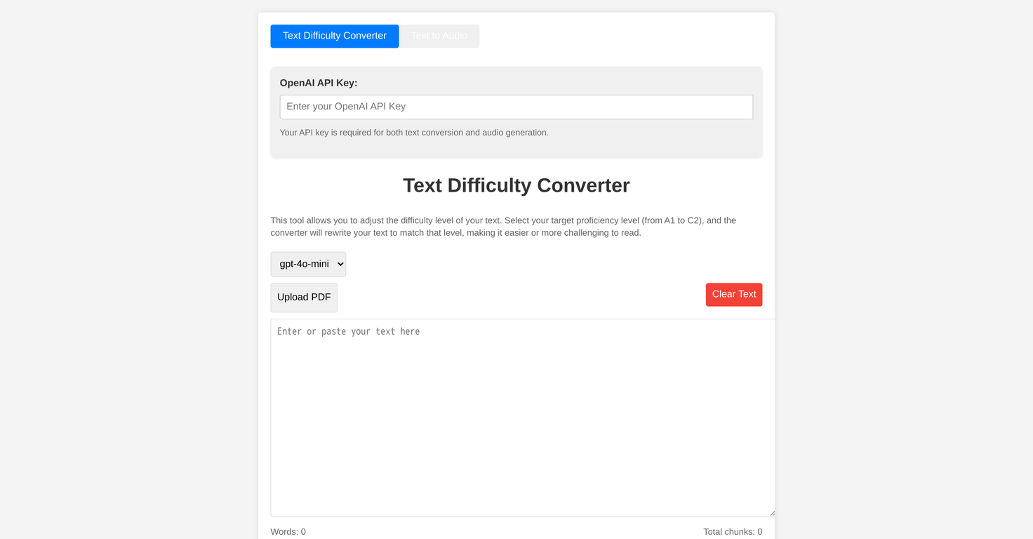 text difficulty converter