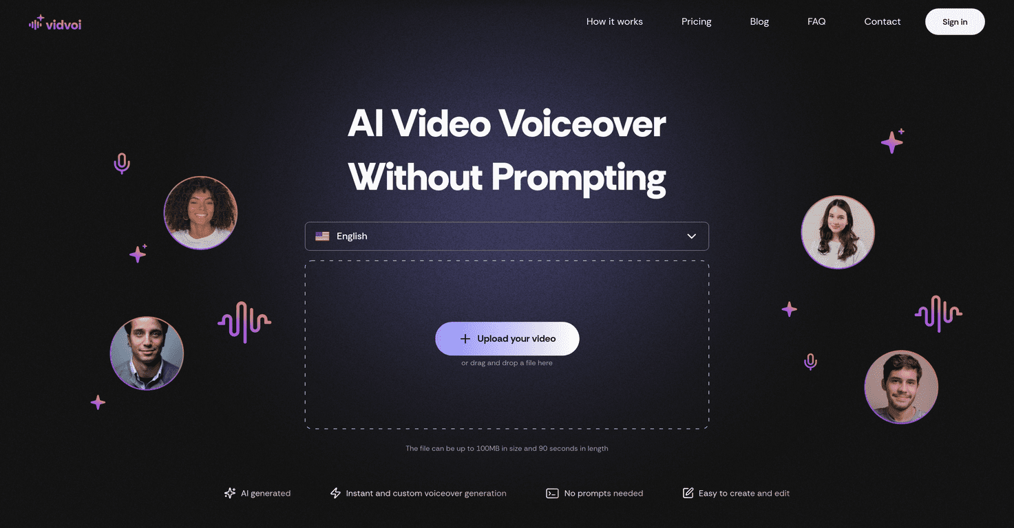 vidvoi ai voiceover generator