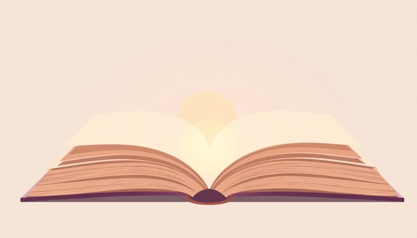 Automateed Newsletter An open book with a gentle glow emanating from its pages, featuring minimalist design and soft colors.
